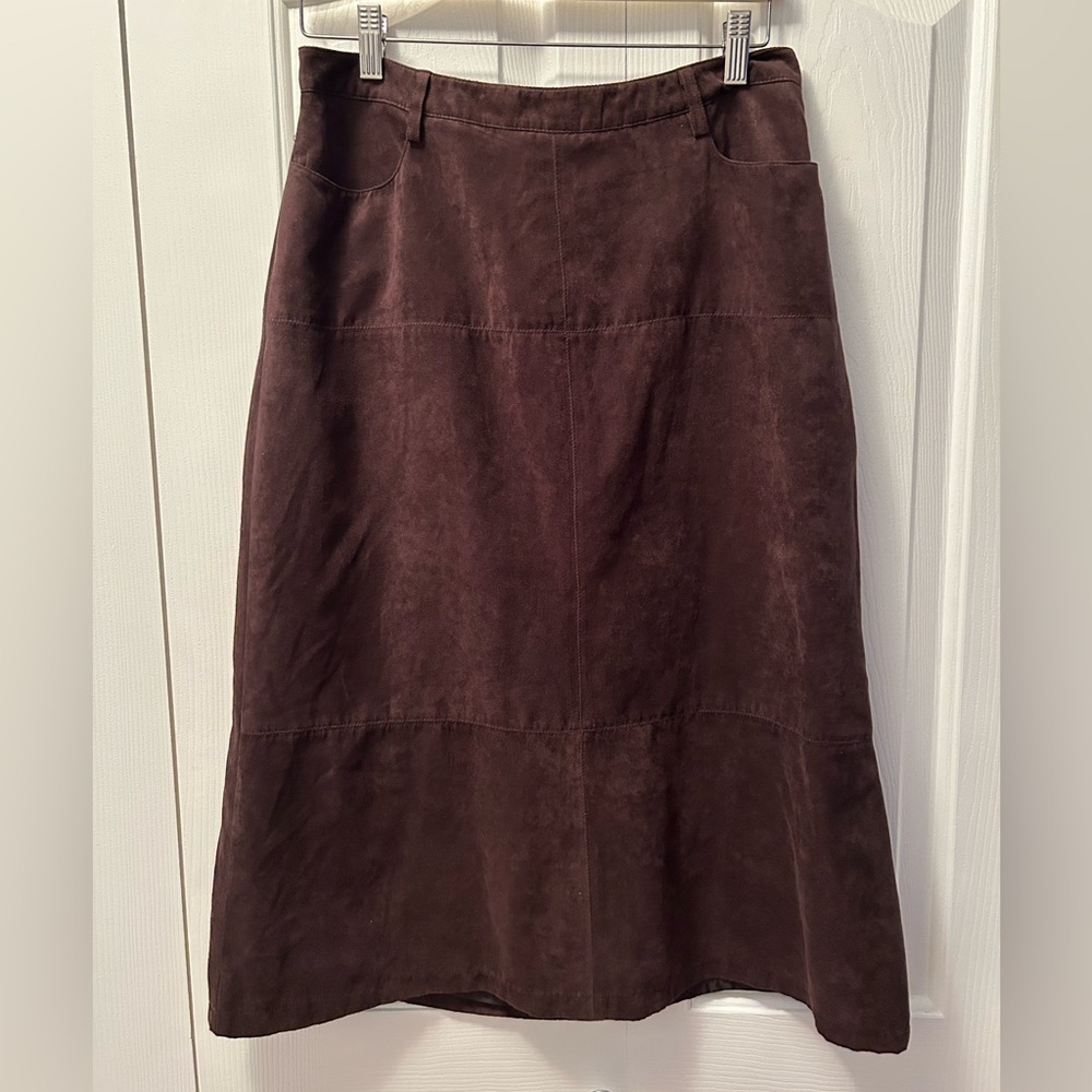 Sophisticated Deep Brown A-Line Skirt